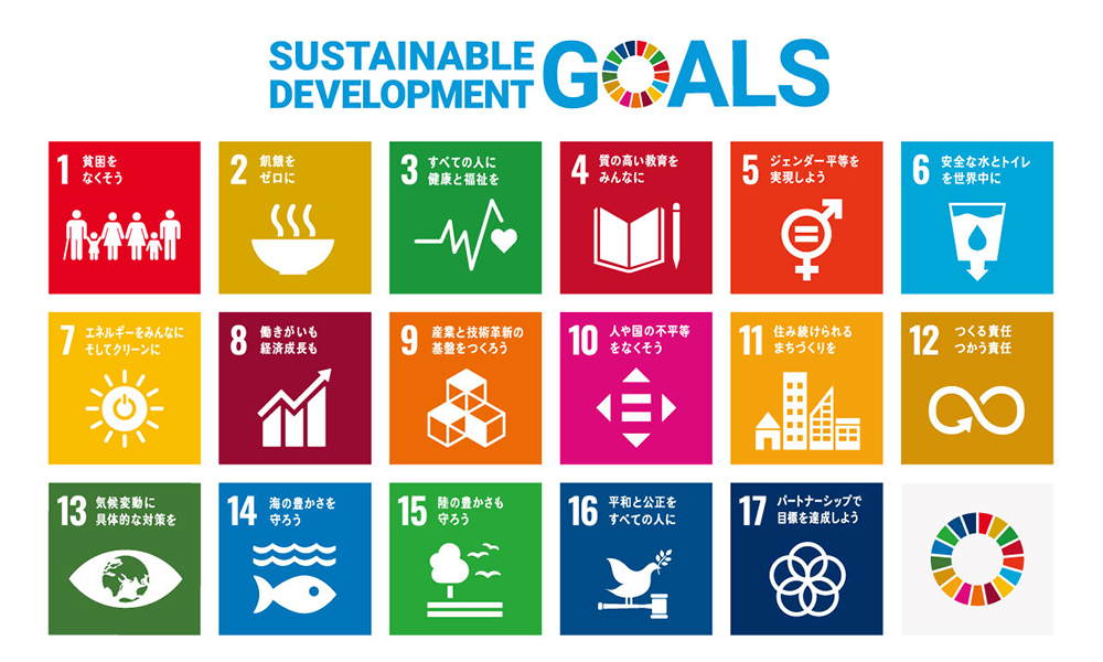 SDGs（持続可能な世界の実現）へ取り組んでいます。